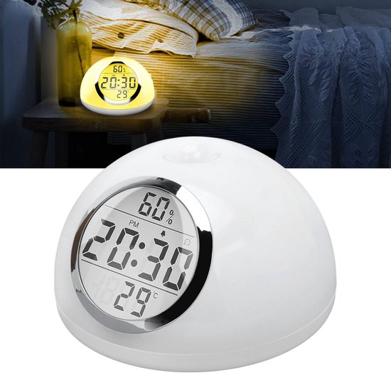Wekker met Zonsopgang - Simulatie Lamp - Rustig Wakker Worden - Bewegingsdetectie - 7 Kleuren - Wit — afbeelding 5