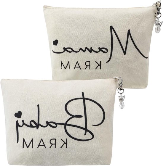 2 stuks babycadeau - Mommy bag - make-uptas - cadeau voor verse mama - babyshower - moedertas - geboorte met sleutelhanger - aanstaande mama-cadeau voor zwangere vrouwen - Moederdag - unieke babycadeaus - praktische moederaccessoires