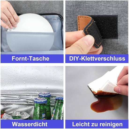 Kleine geïsoleerde rugzak - 20 L inhoud - Houdt de inhoud tot 12 uur lang warm of koud - Waterdichte rugzak met koelvak - Ideaal voor picknicks, kantoor, school, bouwplaatsen, kamperen en meer - Khaki — afbeelding 4