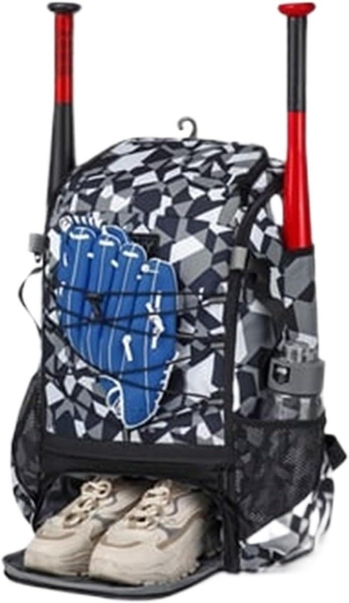 Honkbal Tas - Sporttas Softbal - Sportuitrusting Vervoeren - Met Schoenenvak - 29 Liter - Camouflage