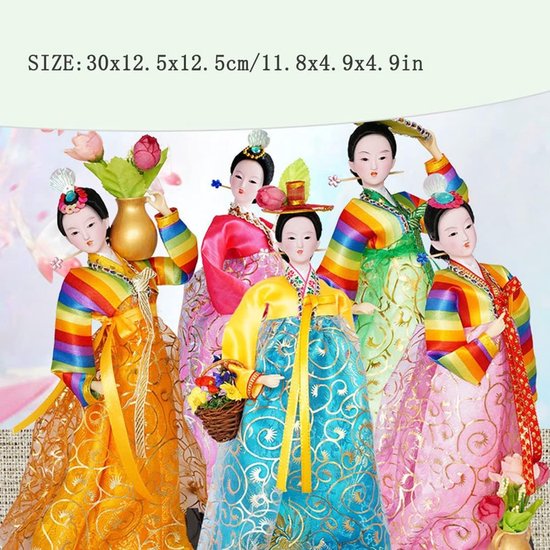 Handgemaakte Koreaanse Lappenpop in Hanbok Stijl voor Woondecoratie — afbeelding 4