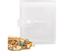 Juwelen Opbergboek - Sieraden Organizer - Draagbaar Opbergen - Transparante Vakjes - 20 x 15 cm - Zwart