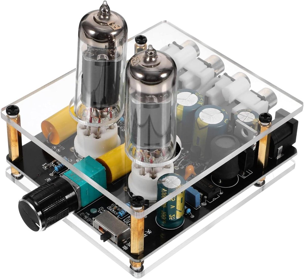 Buizen Voorversterker - Hifi Audio - Muziek Luisteren - Verbeterde Klankkwaliteit - 11x7.5x3.2cm - Zilverkleurig
