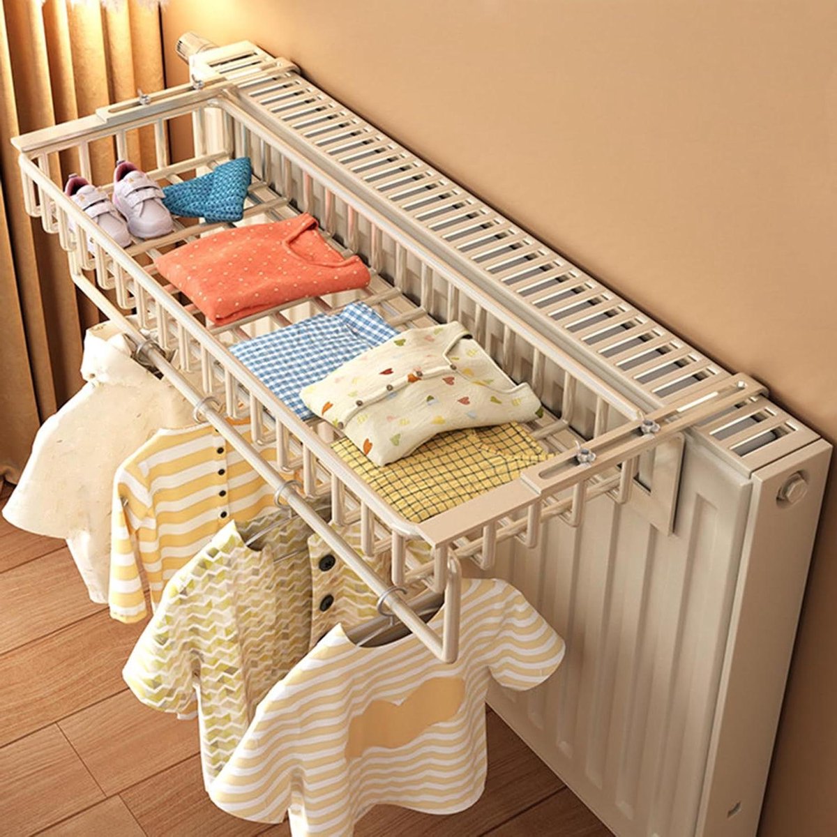Radiator droogrek - Kledinghouder - Kleding drogen - Verstelbare armen - Tot 11 cm dikte -