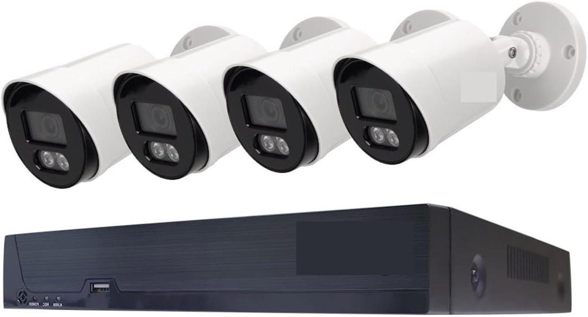 Beveiligingscamera Systeem - Video Surveillance Kit - Huis Beveiligen - Full Color Nachtzicht - 5MP HD - Zwart