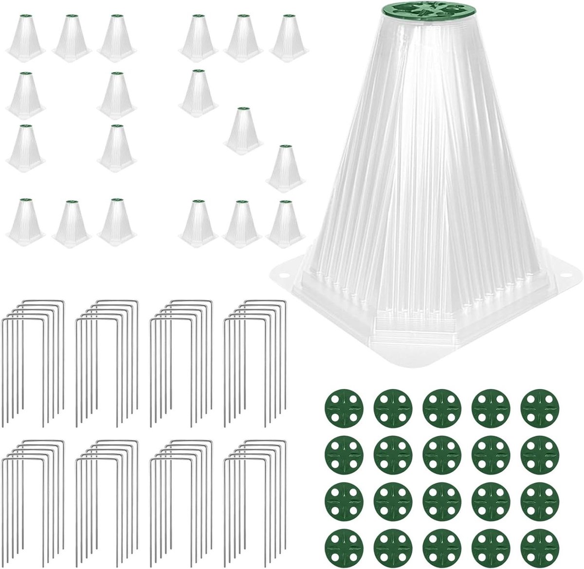 Plantenkoepel Set - Beschermkappen Tuin - Planten Beschermen - Verstelbare Ventilatie - Set van 20 - Transparant