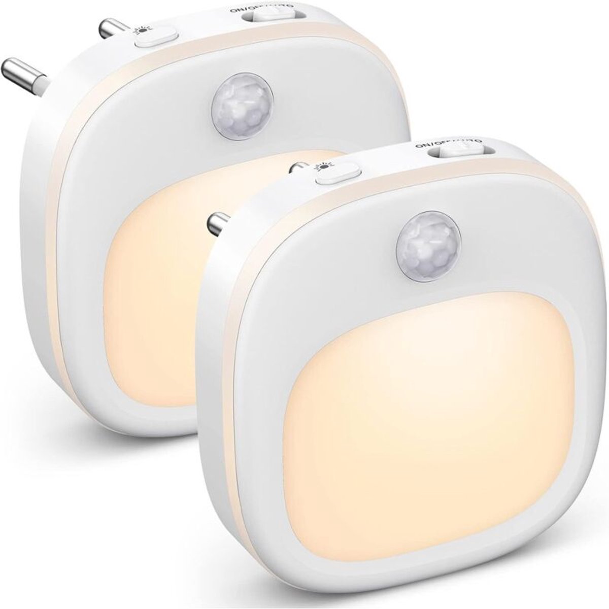 Stekker nachtlampje [2 stuks], dimbaar binnenlampje geschikt voor bewegingssensor, warm/wit/gemengd LED-nachtlampje