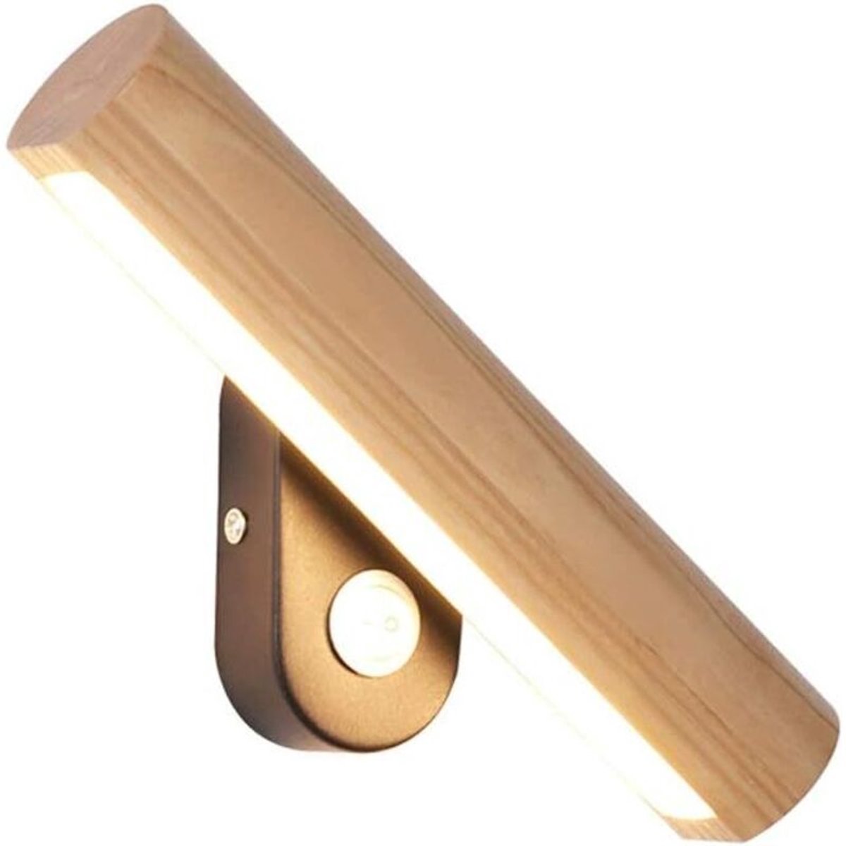 Verstelbare houten LED-wandlamp, moderne binnenlamp, houten nachtlamp, geschikt voor slaapkamers, nachtkastjes, woonkamers en gangen, geschikt voor driekleurige verlichting.