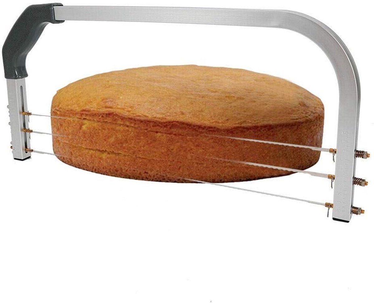 Taart Snijder - Taart Zaag - Bakken Thuis - Verstelbare Bladen - 50 cm Lengte - Zilver