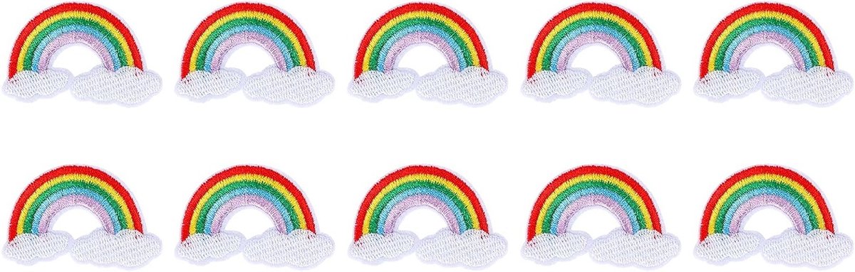 Geborduurde Regenboog Applicaties voor Kinderkleding en Kostuums - Creatieve Versieringen voor DIY Projecten