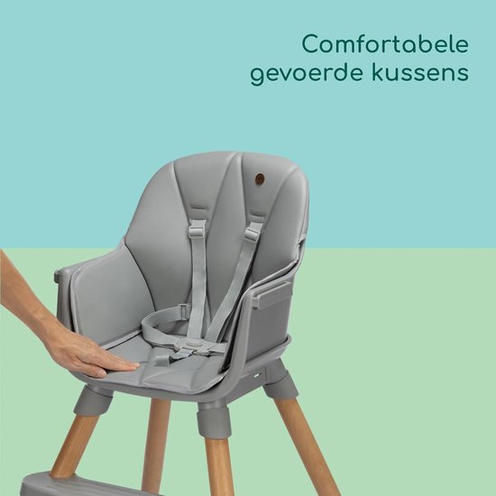Kinderstoel - Groei Stoel - Aan Tafel Zitten - 4 Zitstanden - 9-60 kg - Grijs — afbeelding 2