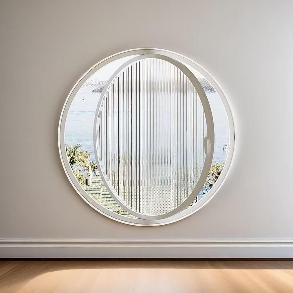 Rond Draairaam - Patrijspoort Raam - Ventilatie Creëren - 360 Graden Draaibaar - 50 cm Diameter - Zwart