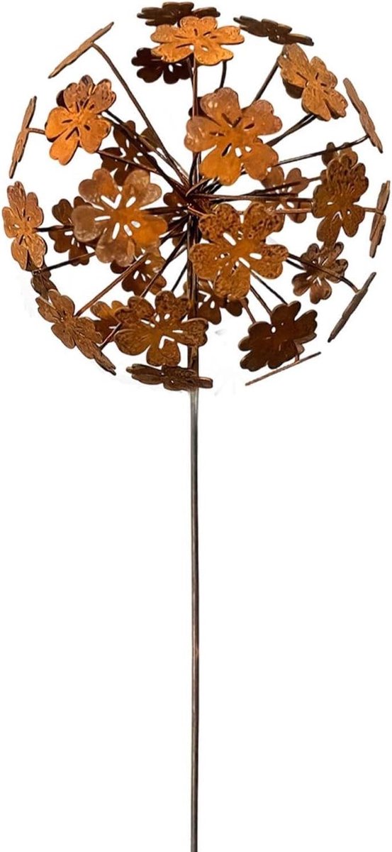Decoratieve Tuinpalen - Bloem Paaltjes - Buiten Decoreren - Verstelbare Bloemblaadjes - 40 x 13.5 cm - Roestbruin