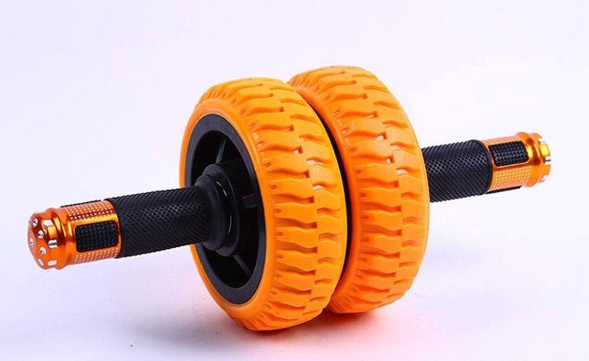 Abdominaal wiel - Buikspierwiel - Core training - Dubbel geruisloos wiel - 15 cm wieldiameter - Zwart