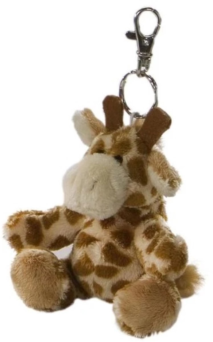 Heunec knuffel sleutelhanger giraffe 10cm pluche speelgoed.