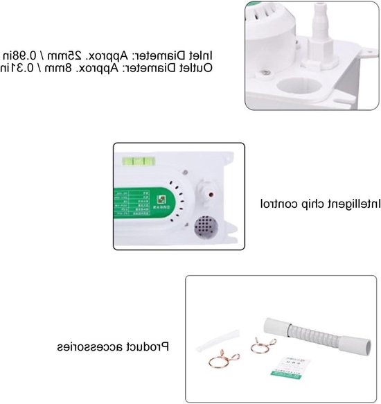 Automatische condenswaterpomp voor ontvochtigers en airconditioners - 100-230V, 100L/H doorstroom, 500ml tank, ideaal voor HVAC-systemen — afbeelding 4