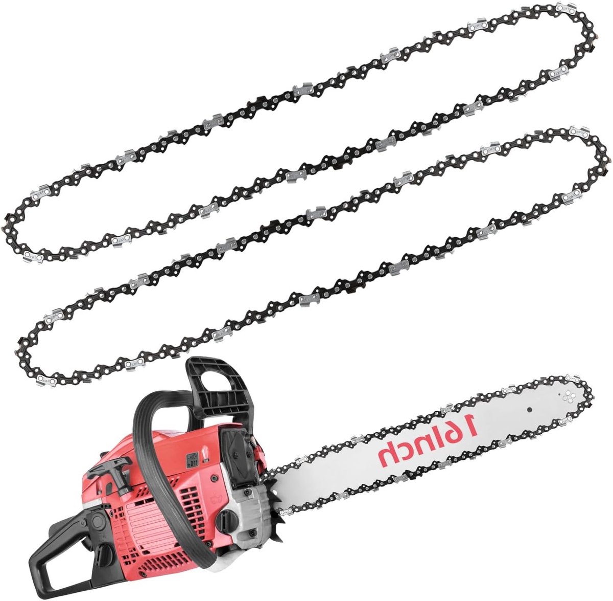 2-Pack Vervangende Ketting voor 16-Inch Kettingzagen - 56 Aandrijflinks, Geschikt voor Tuinonderhoud en Houtbewerking