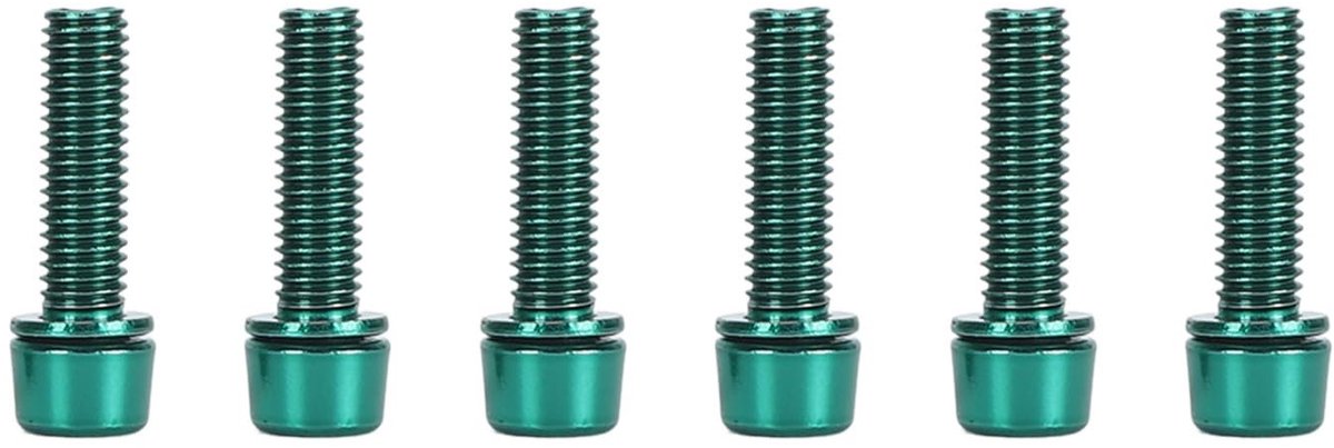 Dailygoods- Fietsstuurpenbouten 6 Stuks M5x18mm - Professionele Fietsstuurpenschroeven - Aluminium - PVD-Coating - Stabiele Bevestiging - Hoge Sterkte - Fietsschroeven