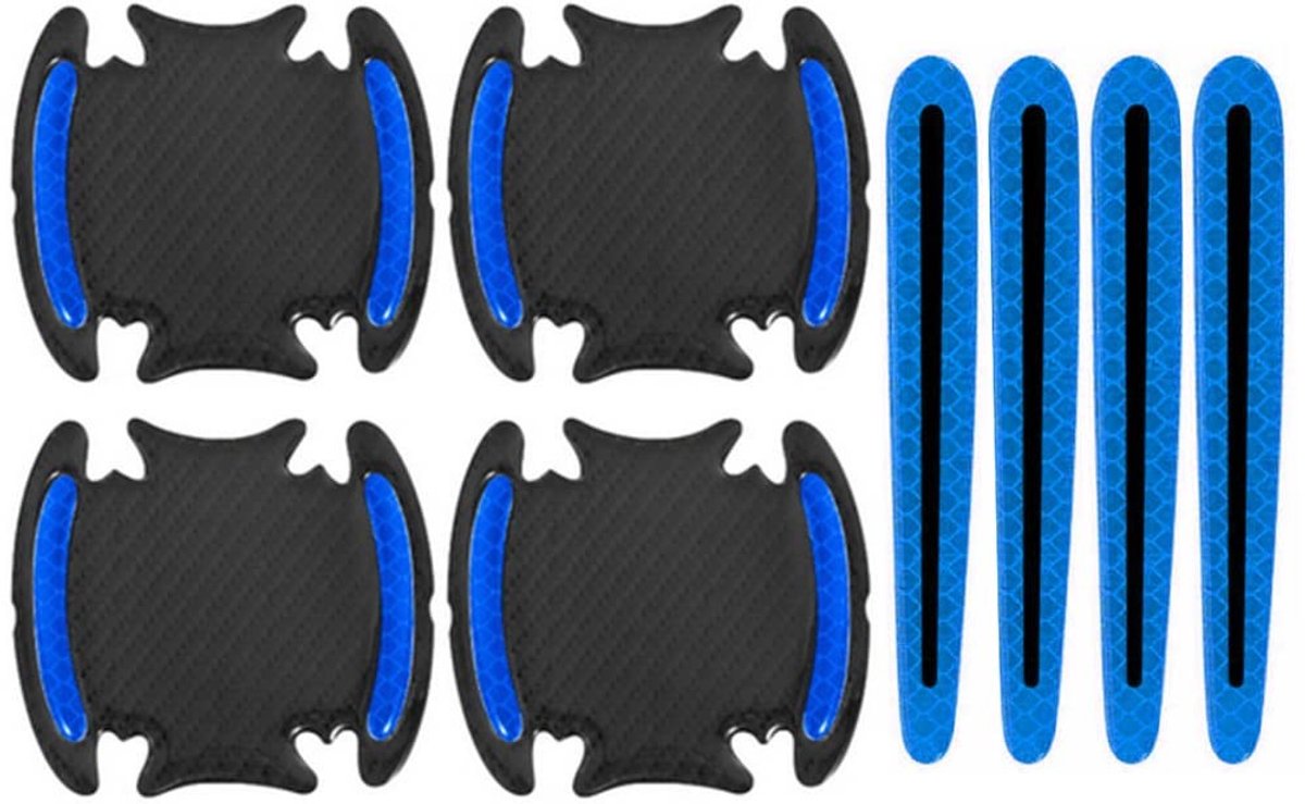 Dailygoods- Deurklink Reflecterende Strip - 8 Stuks - Anti-botsing Bescherming - Krasbescherming - Veiligheidsstickers - Dubbelzijdige Lijm - Microprisma Technologie - Deurbescherming
