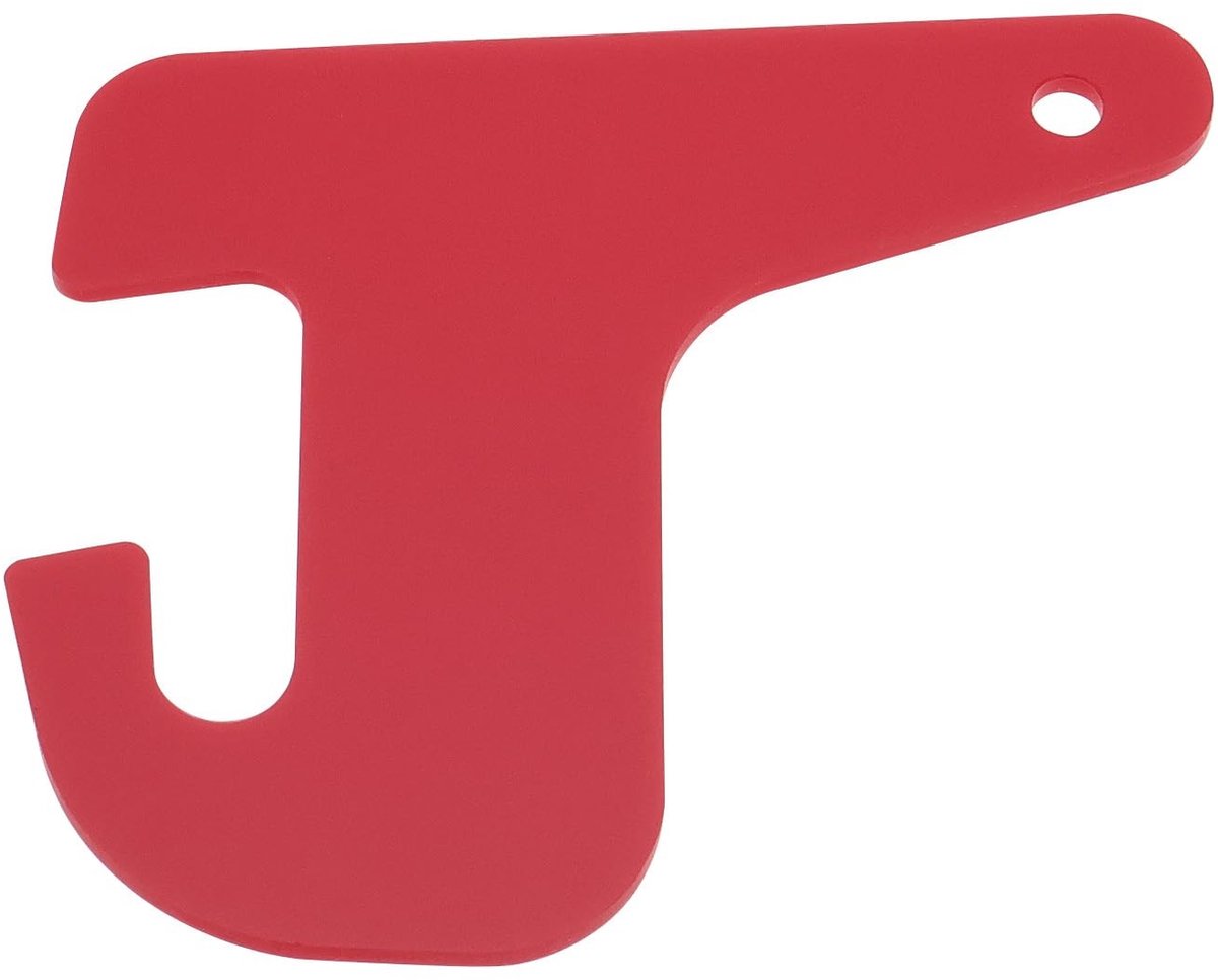 LAUZY- Deurslot Plaat Beveiliging - Deurslot Caravan/Camper - Kunststof - Rood - 97mm x 88mm - Eenvoudige Oplossing
