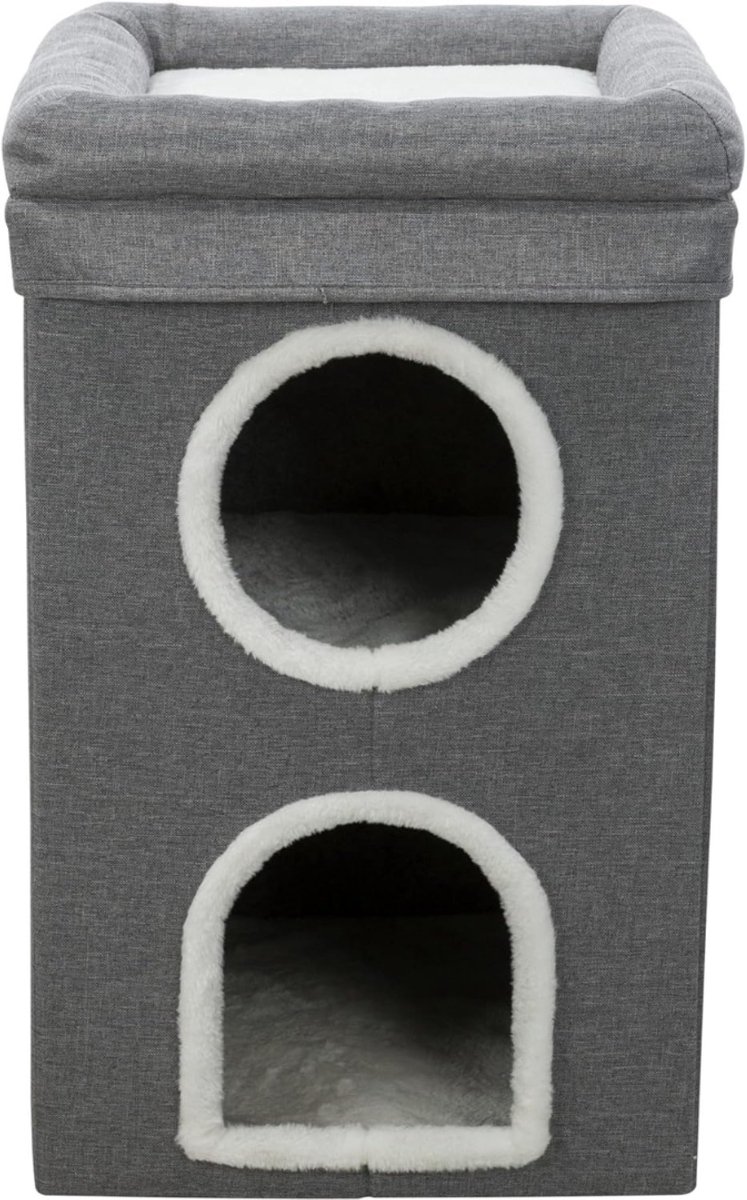 QIN® Krabton Voor Katten - Krabmeubel - Kraboppervlak- Grijs - 40cm x 40cm x 64cm