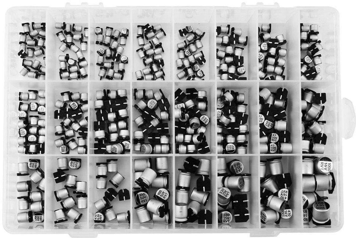 Dailygoods Electrolytic Capacitor - Capacitor Assortment Kit - 400 Stuks - 1uF tot 1000uF - Miniatuur Capacitoren - Geschikt voor Elektronica Ho...