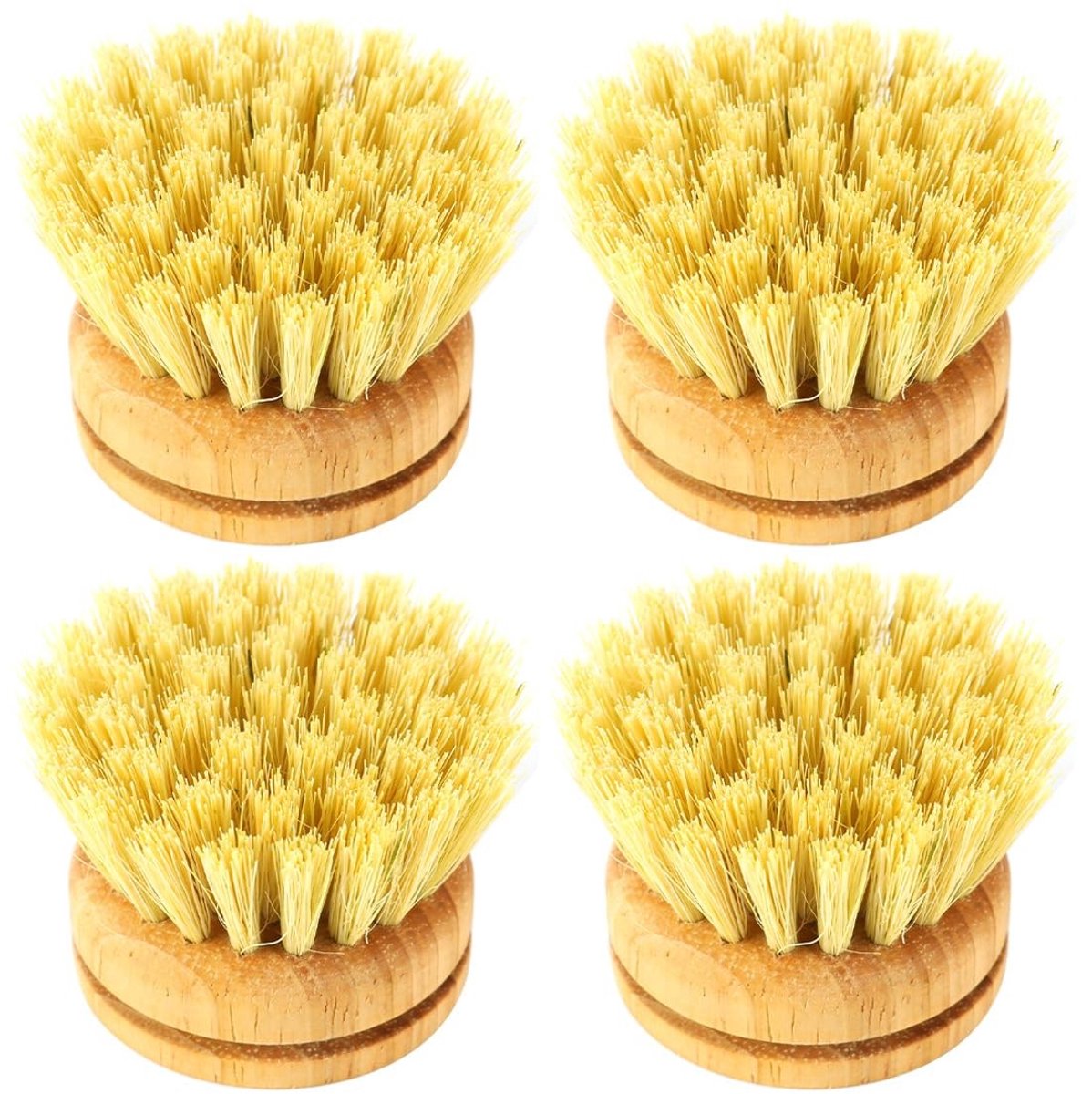 Dailygoods- Afwasborstel Hout - 4 Stuks - Keukenborstel - Vaatborstel - Milieuvriendelijk - Veelzijdig Gebruik - Schoonmaakborstel