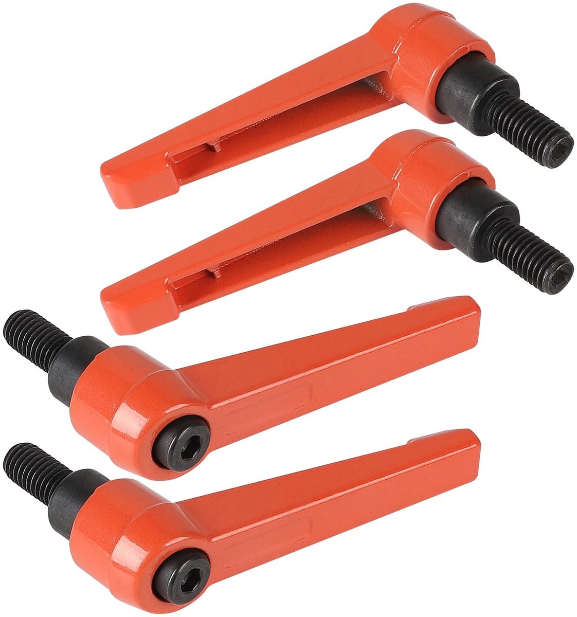Dailygoods- Spanhendelgreep 4 Stuks - Verstelbare Terugtrekgreep - M8-16 mm - Koolstofstaal - Oranje - Handmatige Maatvoering