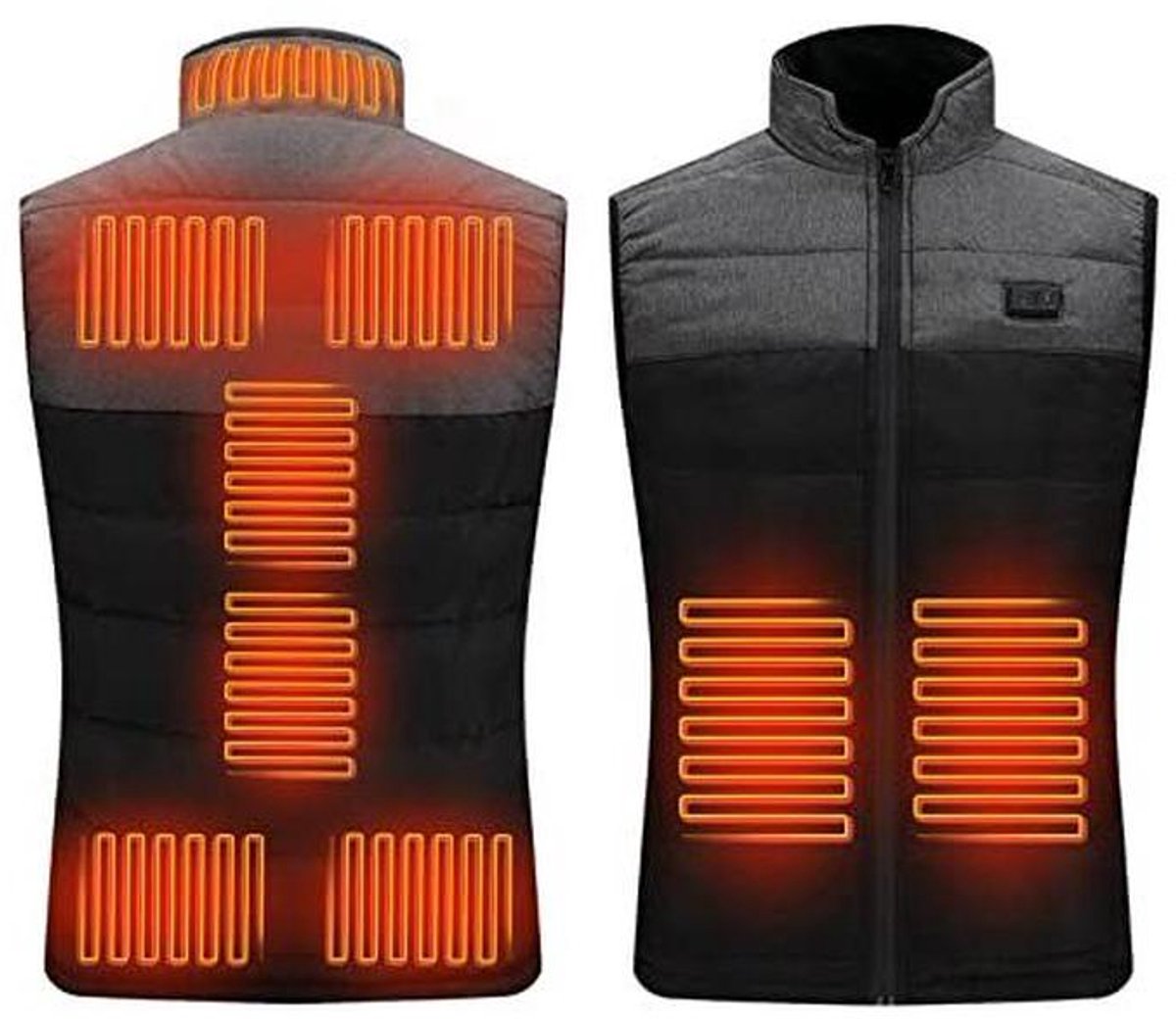 Verwarmd Vest - Elektrisch Jack - Buiten Activiteiten - 9 Zone Verwarming - USB Aangedreven - Grijs