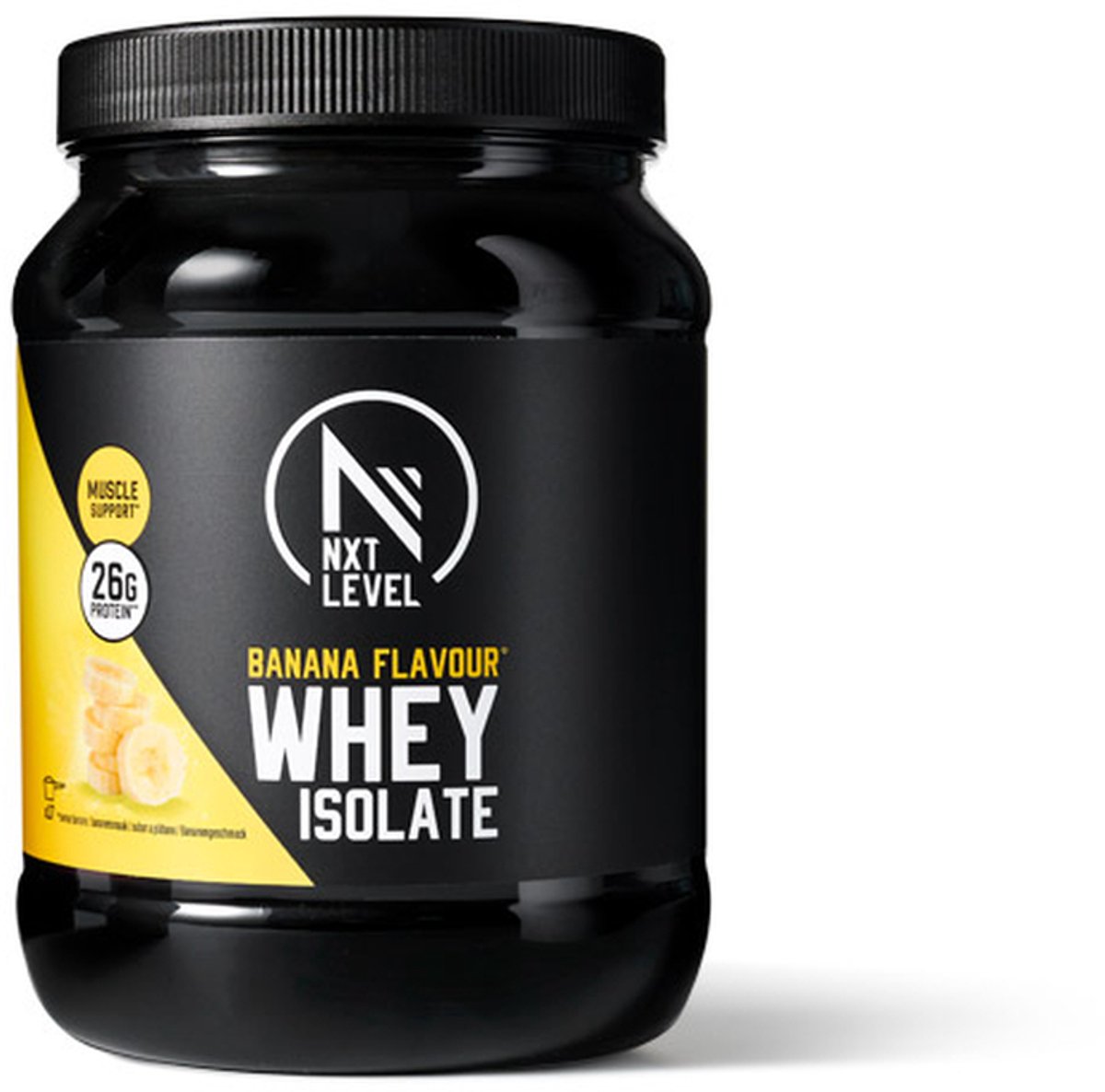 NXT Level® Whey Isolate Powder - Protein met BCAA - Proteïne Poeder - Eiwitten - Eiwit Poeder - Laag in Suiker & Lactose - 17 Eiwitshakes - Banaan 500g