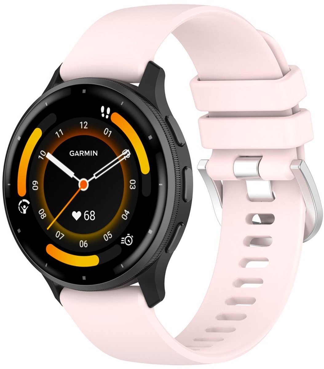 Siliconen bandje Garmin Venu 4 41mm met stalen gesp - Roze