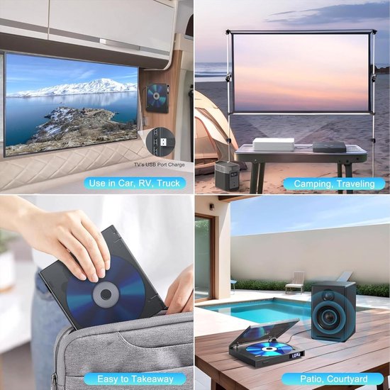 Compacte DVD Speler - Home Cinema - Films Kijken - Regio Vrij - 1080p HDMI - Zwart — afbeelding 3