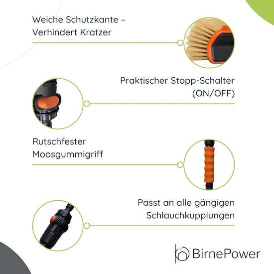 Wasborstel Auto - Telescoopborstel - Voertuigen Reinigen - Met Wateraansluiting - 110 cm - Aluminium — afbeelding 4