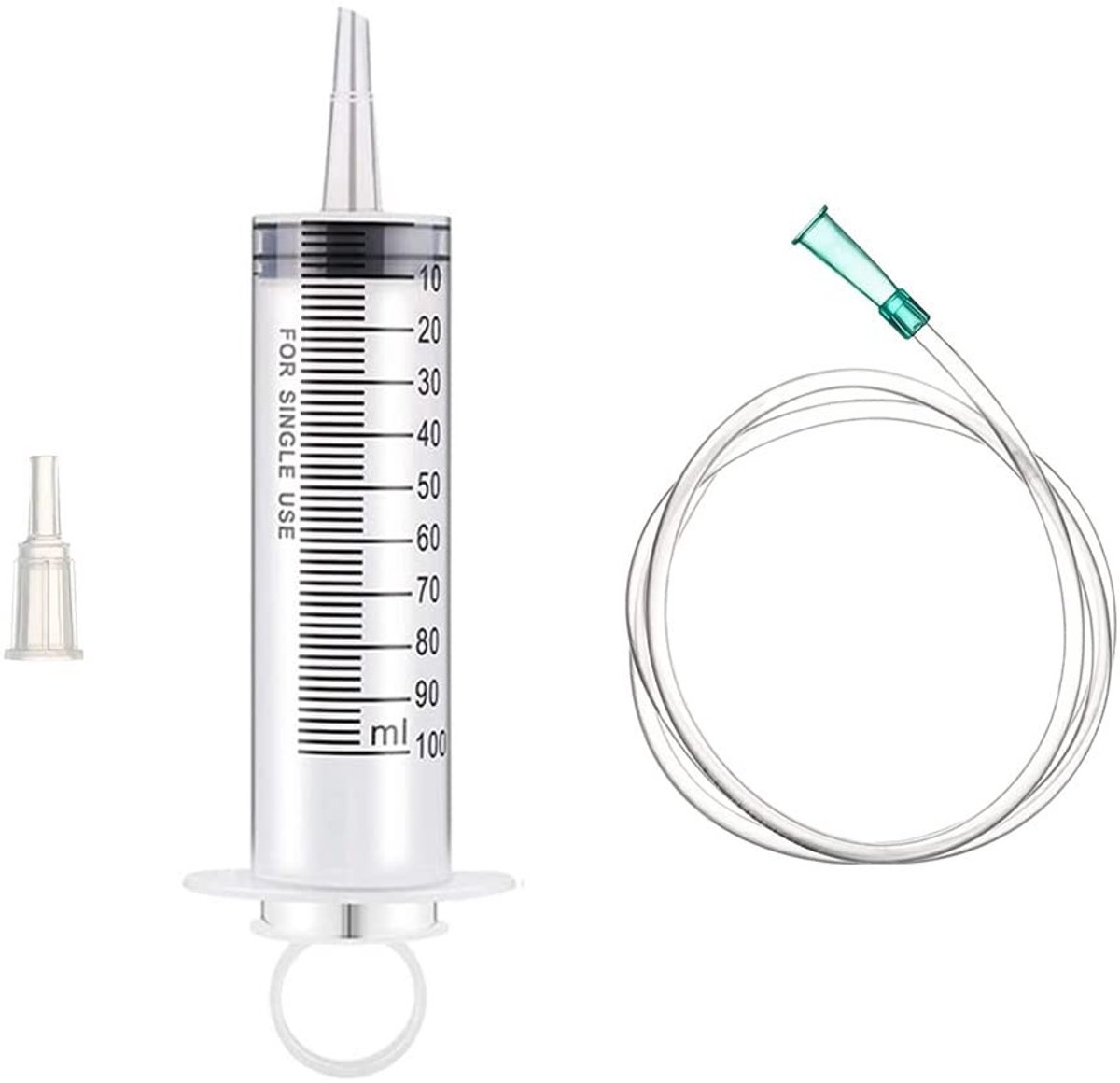 Dailygoods- Plastic Spuit 100 ml - Dikke Cilinder - Hoogwaardig Kunststof - Duidelijke Meetmarkeringen - Geschikt voor Vloeistoffen - Afzonderlijk Verzegeld - Maatspuit