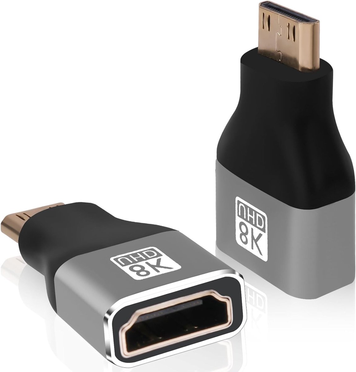 Mini Male naar HDMI Female Adapter 2PCS - 8K@60Hz, Geschikt voor 4K/2K/1080p, Ideaal voor Laptop en HDTV