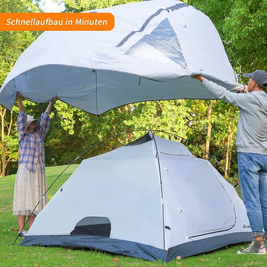 4-persoons campingtent 3-4 seizoen waterdicht 5000 mm tent koepeltent met luifel lichtgewicht wandeltent outdoor iglo tent festivaltent van Merkloos — afbeelding 3
