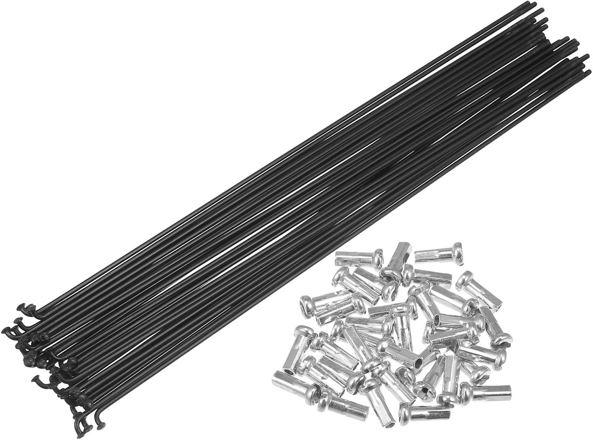 VLEMICO - Fiets Spaken Set - Koolstofstaal - 36 Stuks - 14G 244mm - Voor Wielopbouw - Zwart - Geschikt voor Fietsen