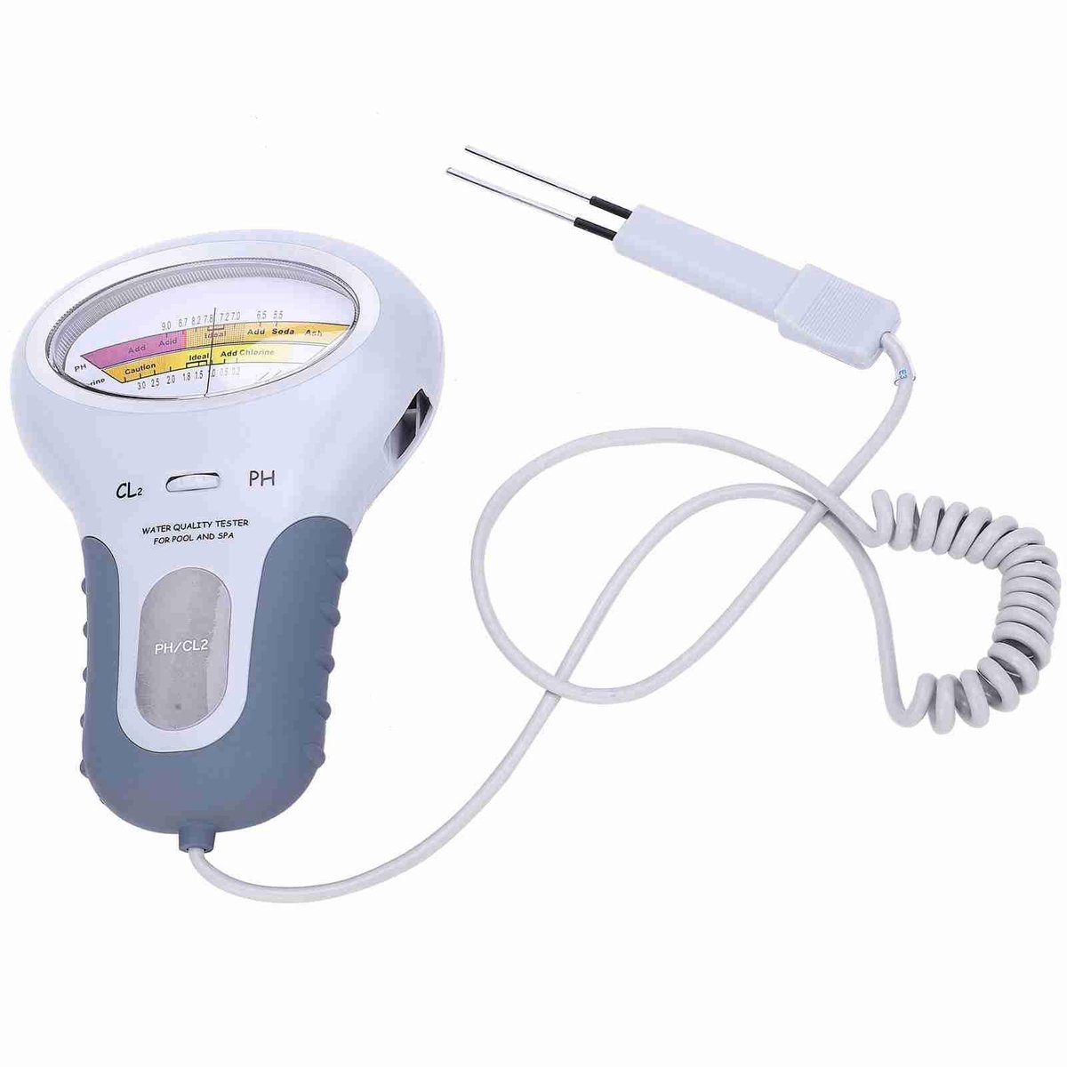 Dailygoods - Professionele Chlorine en pH Analyzer - Waterkwaliteitsmeter voor Spa en Zwembad - Handzaam Formaat - Met Probe en Kabel - Geschikt voor...