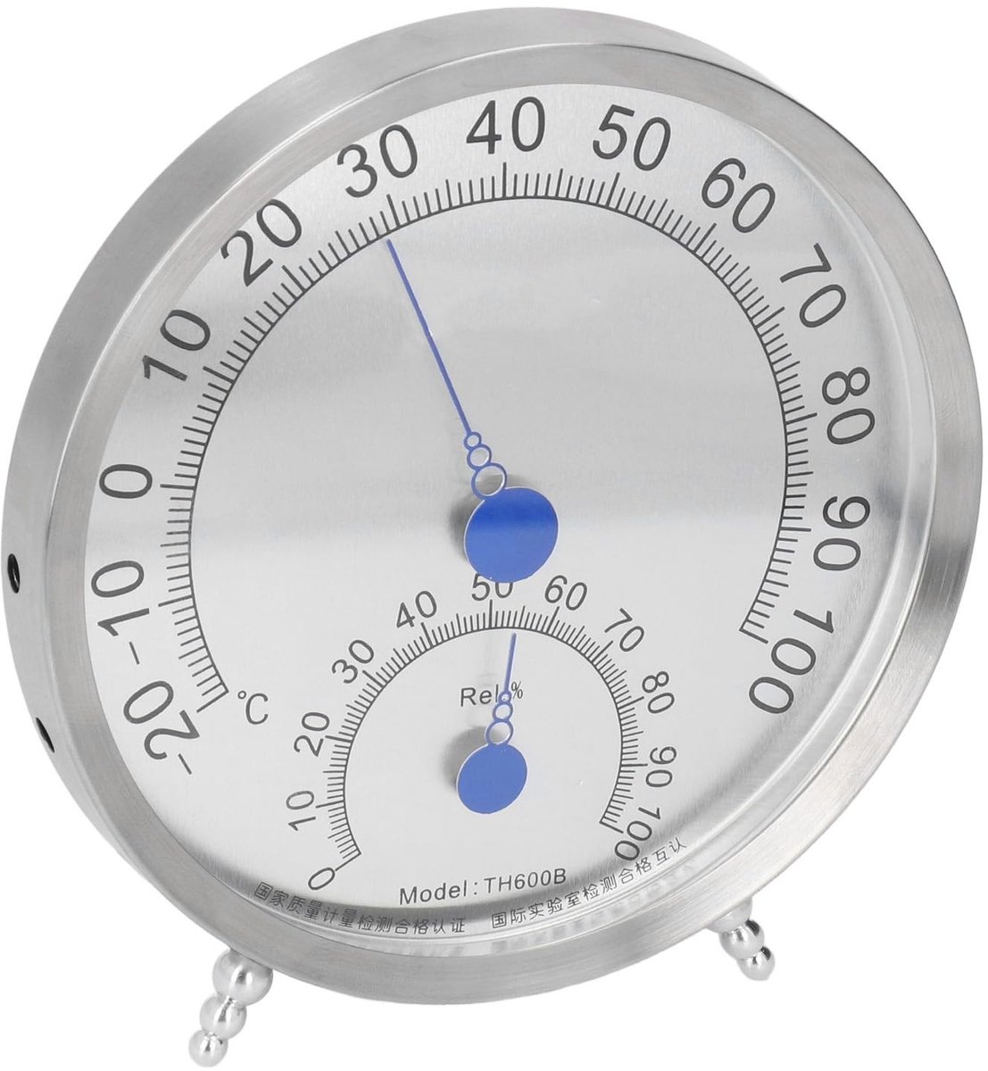 Dailygoods - Ronde Thermometer - Buitenthermometer - Hittebestendig - Grote Formaat - Waterdicht - Met Houder - Geschikt voor Buiten