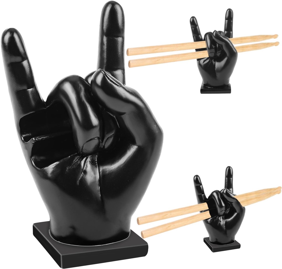 JHUBERS- Drumstick Houder Creatief Ontwerp - Drumstick Display - Hars Beugel - Woondecoratie - Cadeau voor Drummer - Afmetingen 15x8x7 cm