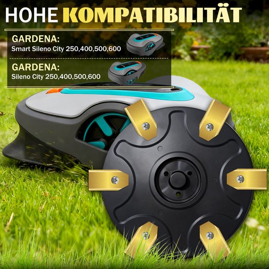 Messenplaat + 12 accessoires voor robotmaaier - geschikt voor GARDENA Smart Sileno City 600 / 250 / 400 / 500 / Sileno City 250 / 400 / 500 / 600 - robotmaaier messenplaat grasmaaier draaiplateau van Merkloos	 — afbeelding 3