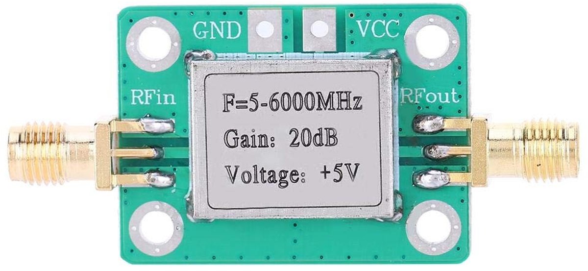 JHUBERS- Vermogensversterker 5M-6GHz 20dB Gain - Signaalversterker - Ultra-Wideband - LNA Board Module - Voor FM-radio/Wifi - Compact 23x28 mm