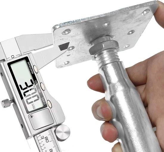 Verstelbare Poststeunen Set van 4, Hoogte 100-140 mm, Gegalvaniseerde Ondersteuning voor Schuttingen, Carports en Pergola's — afbeelding 3