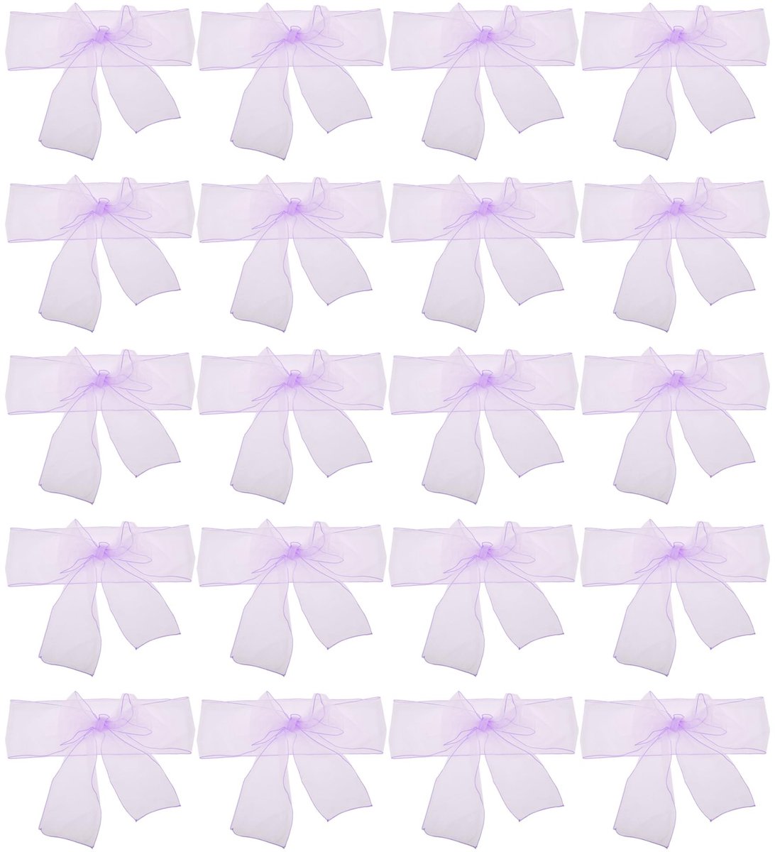 Dailygoods- Stoelstrikken 20 Stuks - Organza - Luxe - Decoratief - Eenvoudige Installatie - Verfijning voor Evenementen - Stoeldecoratie