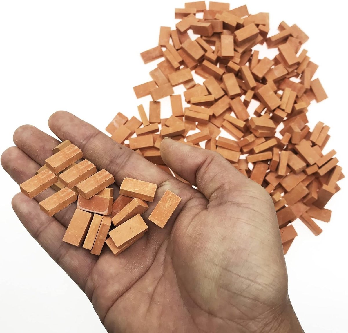 Mini muurstenen 400 stuks - rode miniaturen - stevige klei - perfect voor decoratie - ShopVlot