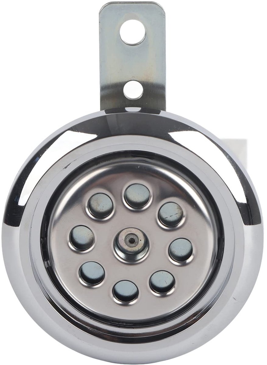 Dailygoods - Motorfiets Hoorn - Waterdichte Luidspreker - 110dB Geluid - Zilver - Universele Montage - Geschikt voor Motoren - 85 mm Diameter