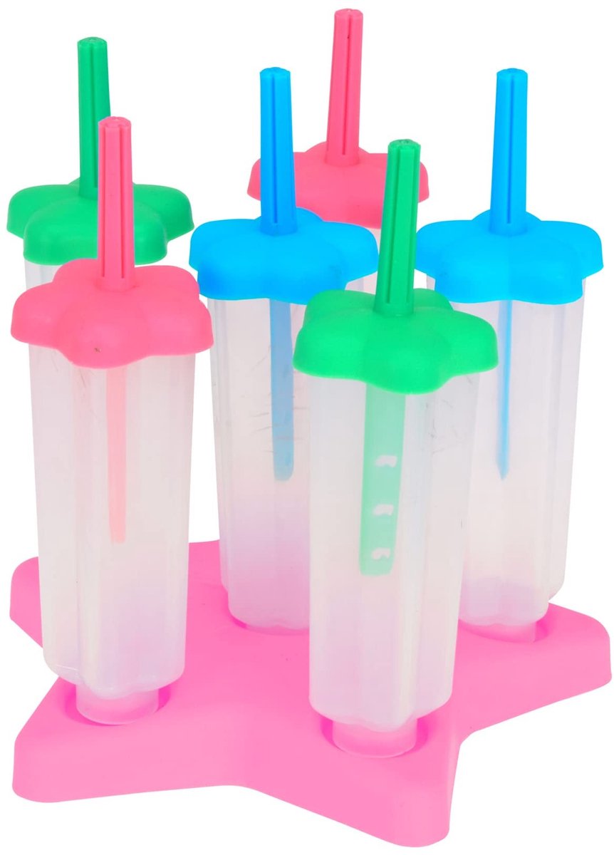 Dailygoods - Ijslollyvorm - Ijslolly mal - BPA-vrij - Sterretjes-ijsvorm - Herbruikbaar - Perfect voor warme dagen - Geschikt voor elke vriezer
