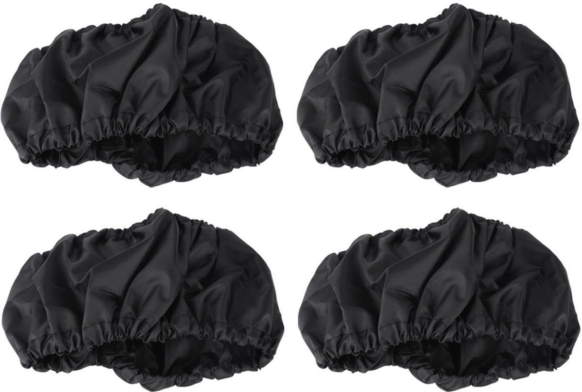 Dailygoods- Kinderwagenwielbescherming - Opvouwbaar - Wieldop - Zwart - 4 Stuks - Geschikt voor wielmaat L (18-25cm) / S (12-16cm) - Wieldoppen