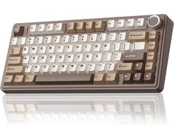 AULA F75 - Draadloze Gaming Toetsenbord - Mechanisch - Gasket - Hot Swap - QWERTY Toetsenborden - Tri mode - 80 Keys - Mokkabruin
