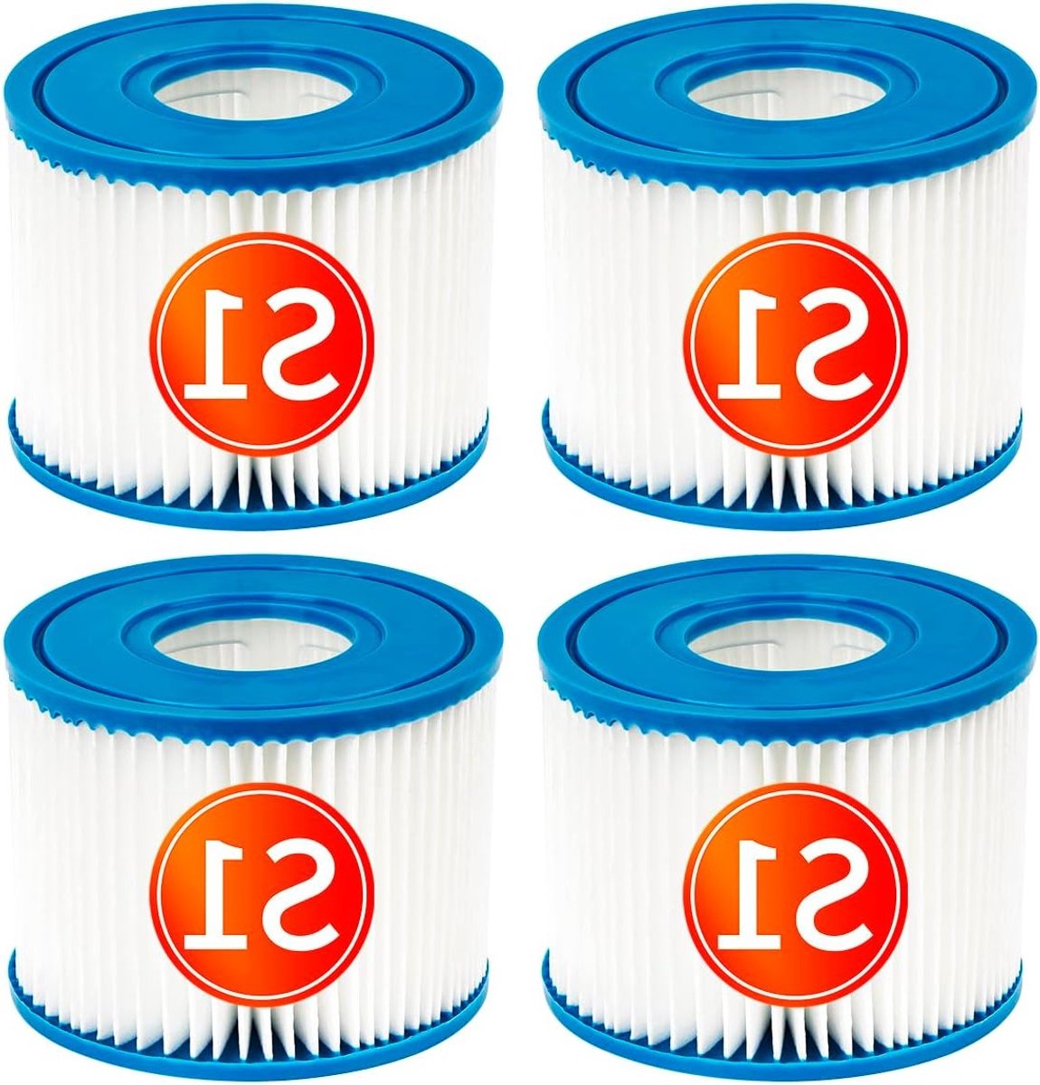 Poolfilter Type S1 Vervangingscartridges voor Spa en Hot Tub - 4 Stuks, Ideaal voor Schone Waterkwaliteit en Onderhoud